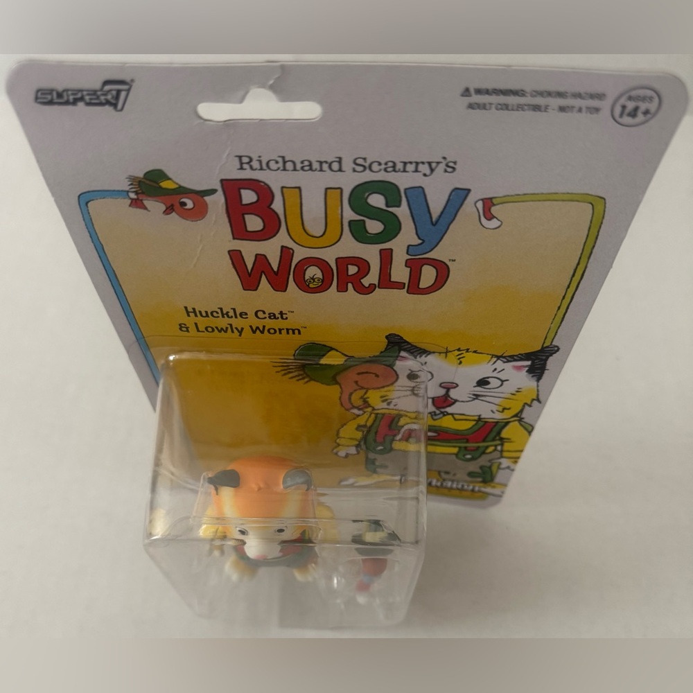 Super7 Richard Scarry's Busy World Huckle Cat & Lowly Worm ReAction Figure - Picture 6 of 9